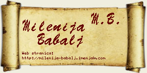 Milenija Babalj vizit kartica